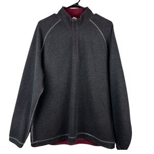 Johnnie O Charcoal 1/4 zip Men’s Pullover with Maroon inside Size XL Layering